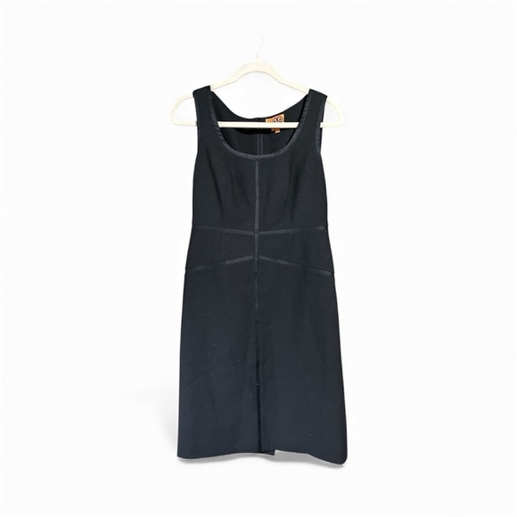 Tory Burch Dresses & Skirts - Tory Burch black tuxedo satin trim wool crepe cocktail dress Size 6